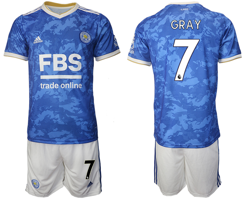 Men 2021-2022 Club Leicester City home blue #7 Adidas Soccer Jersey